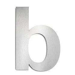 Numéros de maison b grand, acier inoxydable brossé