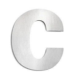 Numéros de maison c grand, acier inoxydable brossé