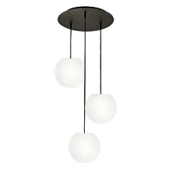 Luminaire à suspension ACAI 21 3 flammes, rond E27 IP20, mat, blanc opale gradable