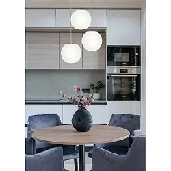 Luminaire à suspension ACAI 21 3 flammes, rond E27 IP20, mat, blanc opale gradable