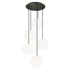 Luminaire à suspension ACAI 26 5 flammes, rond E27 IP20, mat, blanc opale gradable