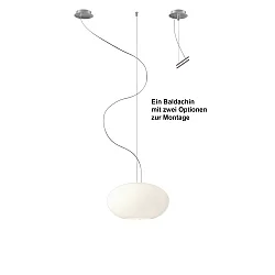 Luminaire à suspension AIH à 1 flamme, médium E27 IP20, aluminium brossé, blanc mat gradable