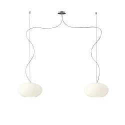 Luminaire à suspension AIH à 2 flammes, médium E27 IP20, aluminium brossé, scintillant, blanche gradable