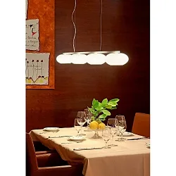 Luminaire à suspension AIH MULTI 4 flammes, langue G9 IP20, aluminium brossé, scintillant, blanche
