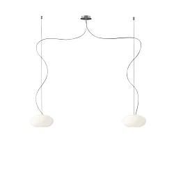 Luminaire à suspension AIH à 2 flammes, petit G9 IP20, aluminium brossé, blanc mat gradable
