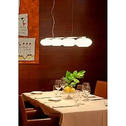 Luminaire à suspension AIH MULTI 4 flammes, langue G9 IP20, aluminium brossé, blanc mat gradable