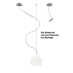 Luminaire à suspension BALL à 1 flamme, petit, dimmable E27 IP20, aluminium brossé, opale, blanc mat gradable