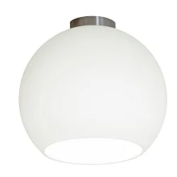 Luminaire de plafond BALL E27 IP20, aluminium brossé, opale, blanc mat gradable