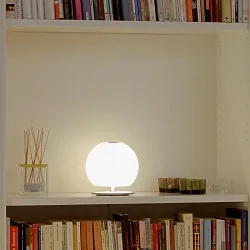 Lampe de table BALL court, avec interrupteur G9 IP20, aluminium brossé, opale, blanc mat 