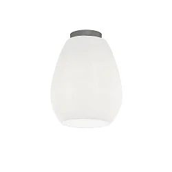 Luminaire de plafond BAGAN dimmable E27 IP20, aluminium brossé, opale, blanc mat gradable