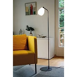 Lampadaire BAGAN avec interrupteur, anthrazit, opale, blanc mat 