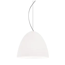 Luminaire à suspension BELL à 1 flamme, petit, dimmable E27 IP20, aluminium brossé, blanc mat gradable