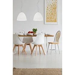 Luminaire à suspension BELL à 2 flammes, grand, dimmable E27 IP20, aluminium brossé, blanc mat gradable