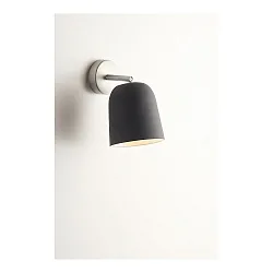 Luminaire mural CLAVIO rond, dimmable E27 IP20, aluminium brossé, anthrazit gradable