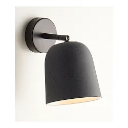 Luminaire mural CLAVIO rond, dimmable E27 IP20, anthrazit, noir mat gradable