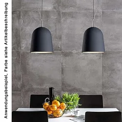 Luminaire à suspension CLAVIO M à 2 flammes, grand, dimmable E27 IP20, aluminium brossé, anthrazit gradable