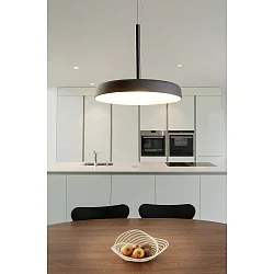 Luminaire à suspension CLAVIO FLAT rond, dimmable IP20, anthrazit, noir mat gradable