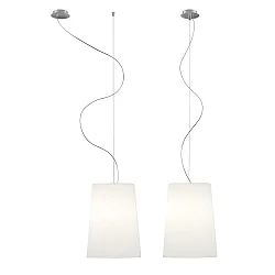 pendant luminaire MESA LONG 1 flame E27 IP20, brushed aluminium, matt, opal white dimmable