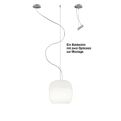 Luminaire à suspension MUREA à 1 flamme, dimmable E27 IP20, aluminium brossé, opale, blanc mat gradable