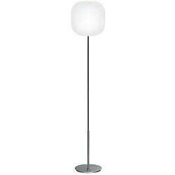 Lampadaire MUREA dimmable E27 IP20, aluminium brossé, blanc mat gradable