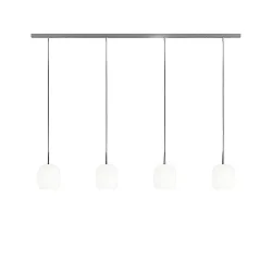 Luminaire à suspension MUREA 4 flammes, langue, dimmable E27 IP20, aluminium brossé, opale, blanc mat gradable