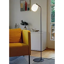 Lampadaire MUREA petit, avec interrupteur, anthrazit, opale, blanc mat 