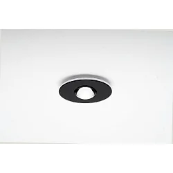 Luminaire de plafond TET à 1 flamme, rond, rigide, avec optique de lentille, noir, blanche gradable