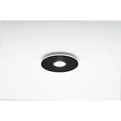 Luminaire de plafond TET à 1 flamme, rond, rigide, noir, blanche gradable