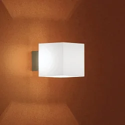 Luminaire mural CUBE à 1 flamme, dimmable G9 IP20, aluminium brossé, opale, blanc mat gradable