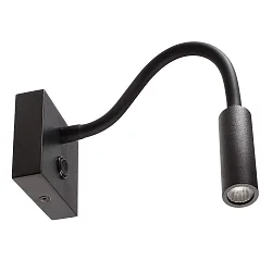 Luminaire mural BRAHE I avec interrupteur, avec bras flexible IP20, noir 
