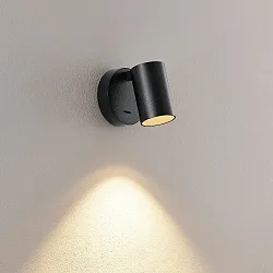 reading lamp CAN TILT ROUND round, with switch, cardanic swivelling GU10 IP20, black 