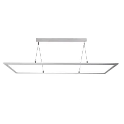 Luminaire à suspension LED PANEL angulaire IP40, aluminium blanc gradable