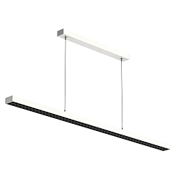 Luminaire à suspension OFFICE THREE PRO UP AND DOWN contrôlable par DALI, direct / indirect IP20, gris clair, mat