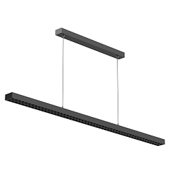 pendant luminaire OFFICE THREE PRO UP AND DOWN DALI controllable, direct / indirect IP20, mat, deep black dimmable