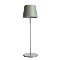 Lampe de table à accu CANIS CCT Switch, avec variateur tactile, sans chargeur IP65, mat, gris-vert gradable