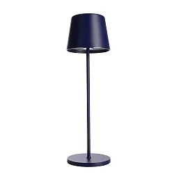 Lampe de table à accu CANIS CCT Switch, avec variateur tactile, sans chargeur IP65, mat, bleu cobalt gradable