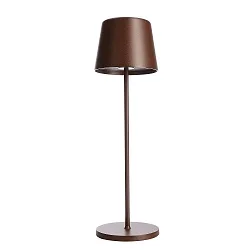 Lampe de table à accu CANIS CCT Switch, avec variateur tactile, sans chargeur IP65, mat, rouille gradable