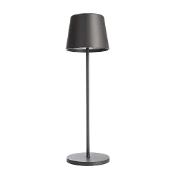 Lampe de table à accu CANIS CCT Switch, avec variateur tactile, sans chargeur IP65, gris foncé, mat gradable
