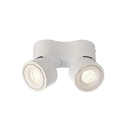 Luminaire de plafond UNI II MINI DOUBLE TILT à 2 flammes, pivotant à la cardan IP20, blanche gradable