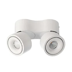 Luminaire de plafond UNI II MINI DOUBLE TILT à 2 flammes, pivotant à la cardan IP20, blanche gradable