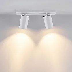 Luminaire de plafond CAN TILT SQUARE 30.5CM à 2 flammes, angulaire, pivotant à la cardan GU10 IP20, blanche