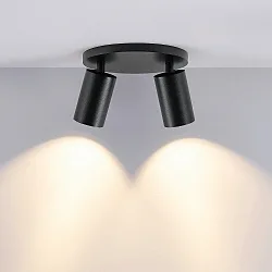 ceiling luminaire CAN TILT ROUND Ø 20CM 2 flames, round, cardanic swivelling GU10 IP20, black