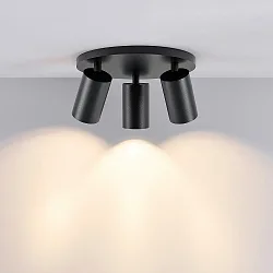 ceiling luminaire CAN TILT ROUND Ø 25CM 3 flames, round, cardanic swivelling GU10 IP20, black