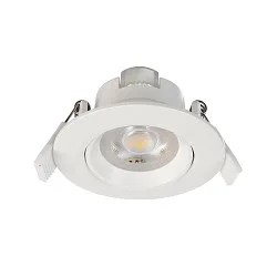 Downlight SMD-68-230V-ROUND pivotant, version pour montage encastré IP20, blanc trafic gradable