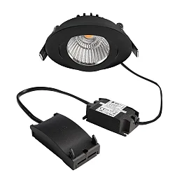 Projecteur encastré DIONE IP20 pivotant, câblé en continu IP20, noir gradable