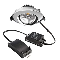 Projecteur encastré DIONE IP20 pivotant, câblé en continu IP20, chrome gradable