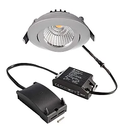 Projecteur encastré DIONE IP20 DTW 930-918 pivotant, Dim-To-Warm, câblé en continu IP20, argent gradable