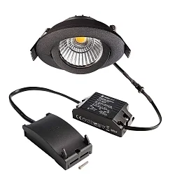 Projecteur encastré DIONE IP20 DTW 930-918 pivotant, Dim-To-Warm, câblé en continu IP20, noir gradable