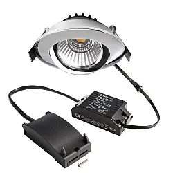 Projecteur encastré DIONE IP20 DTW 930-918 pivotant, Dim-To-Warm, câblé en continu IP20, chrome gradable