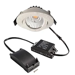recessed spotlight DIONE IP44 DIM 840 swivelling, wired through IP44, white dimmable